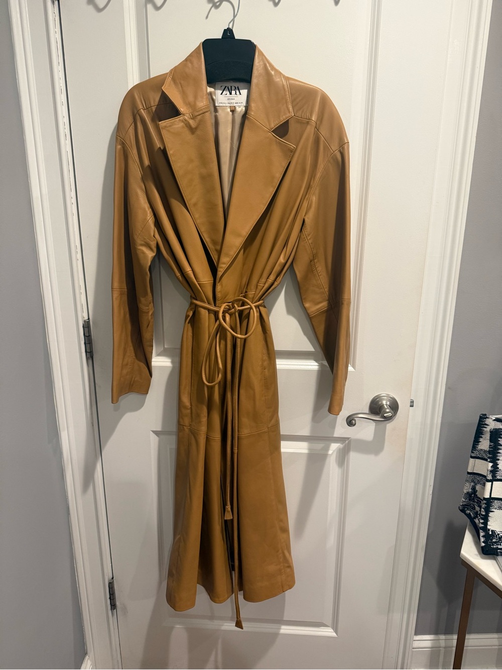 Zara Women's Carmel 100% sheepskin leather coat